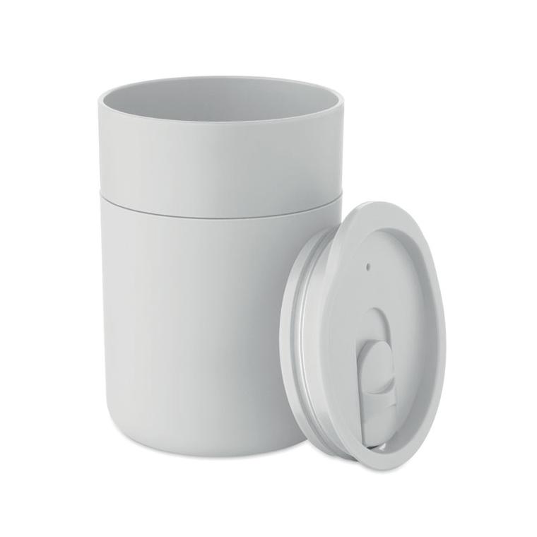 Cană termică din PP Goblet, 330 ml Alb