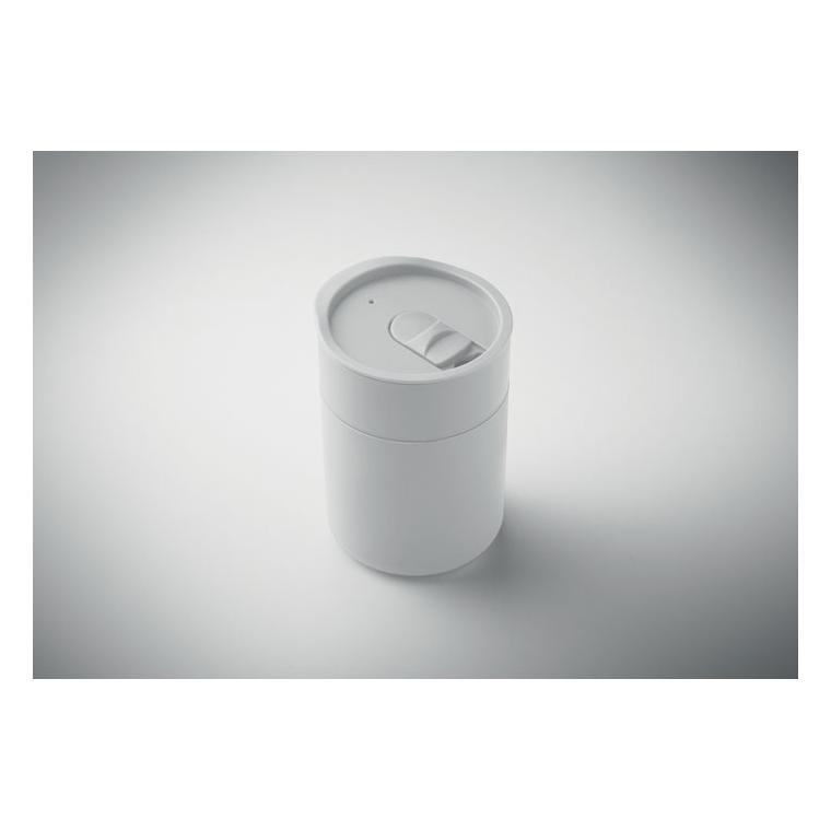 Cană termică din PP Goblet, 330 ml Alb