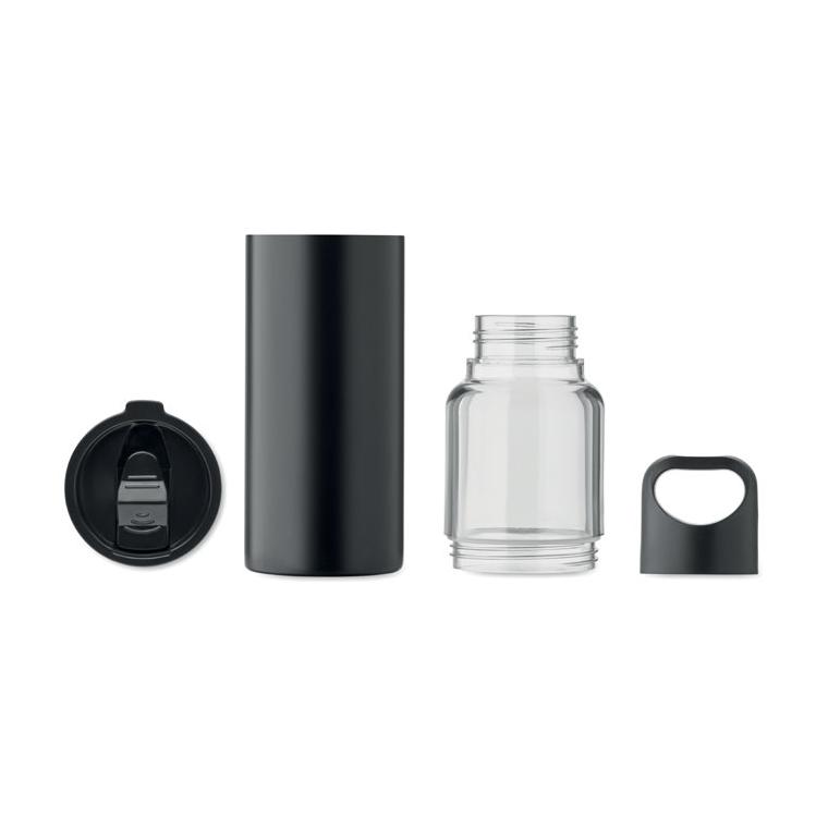 Sticlă 2 în 1 Dualuse, 610 ml Negru