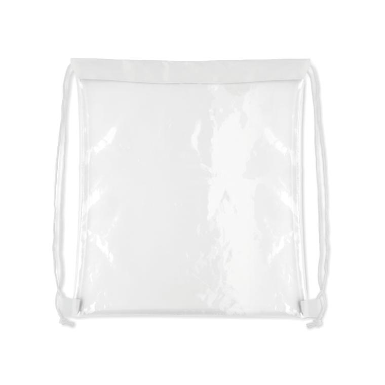 Pungă transparentă cu șnur Useel Alb