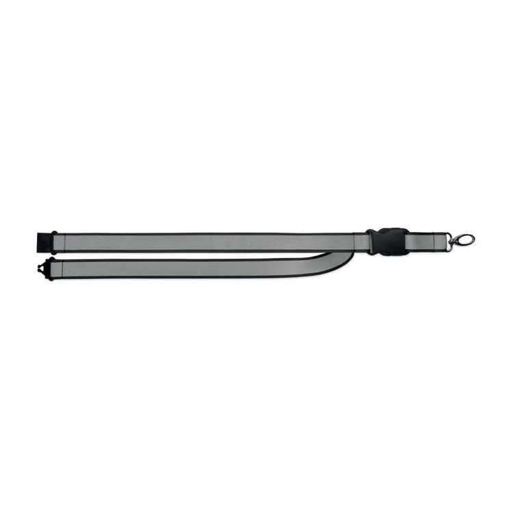 Lanyard din RPET reflectorizant Tosee Negru