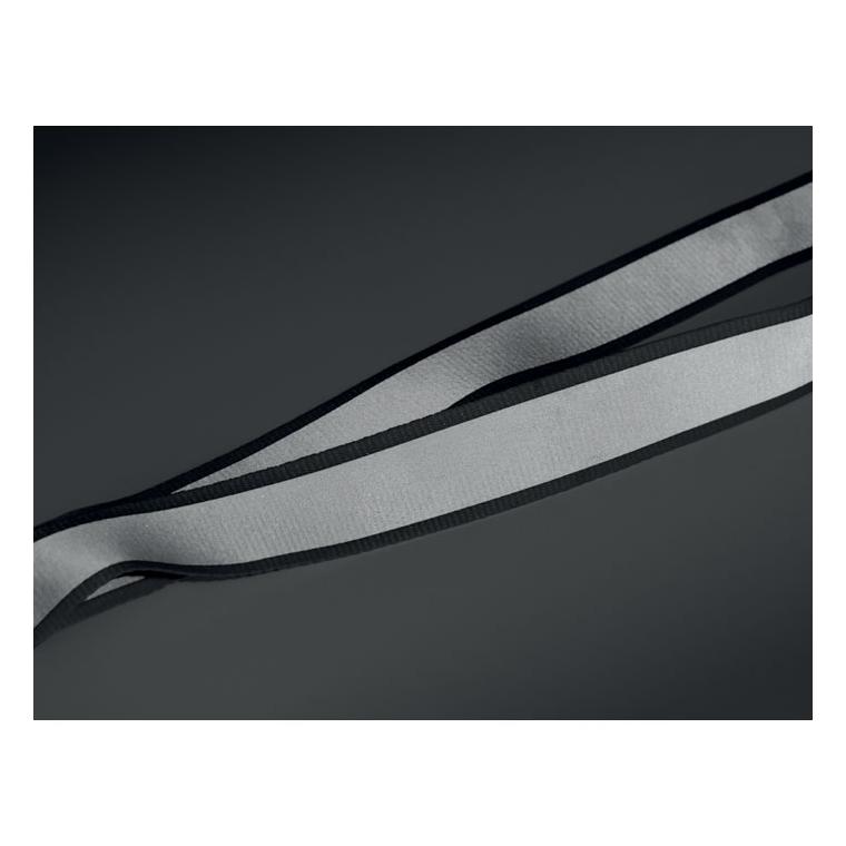 Lanyard din RPET reflectorizant Tosee Negru
