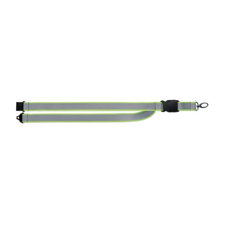 Lanyard din RPET reflectorizant Tosee Galben neon