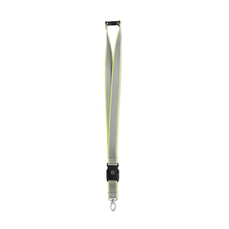 Lanyard din RPET reflectorizant Tosee Galben neon