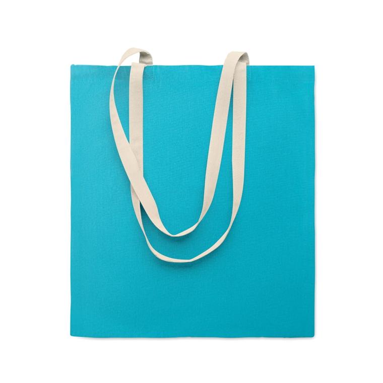 Sacoșă din bumbac Zevra Colour Turquoise