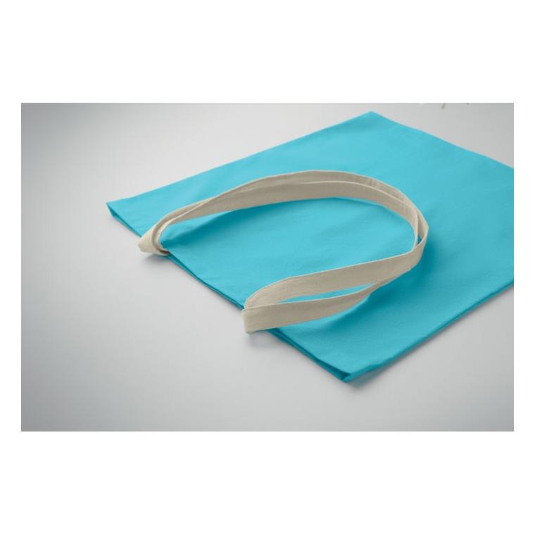 Sacoșă din bumbac Zevra Colour Turquoise