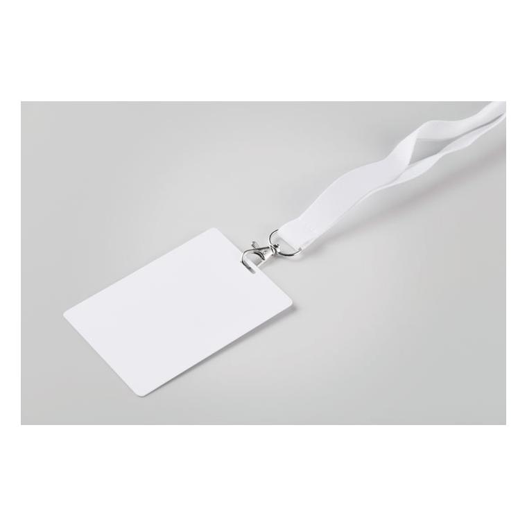Ecuson pentru lanyards Badlarge, 120 x 80 mm Alb
