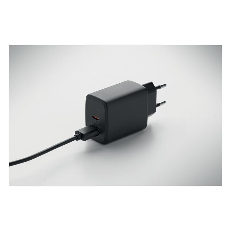 Adaptor/încărcător UE cu 2 poli Exten Negru