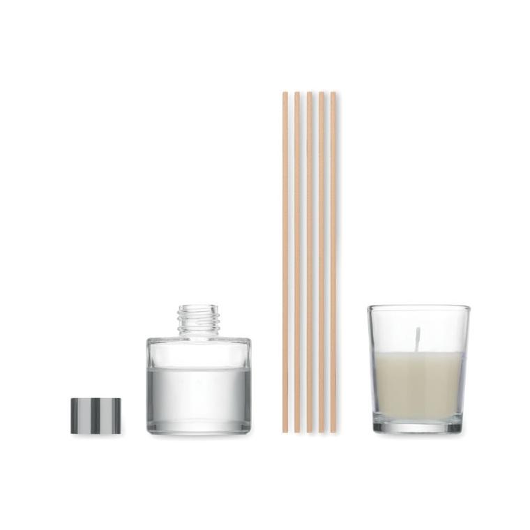 Set cu difuzor de aromă și lumânare cu parfum de vanilie Gingle Bej