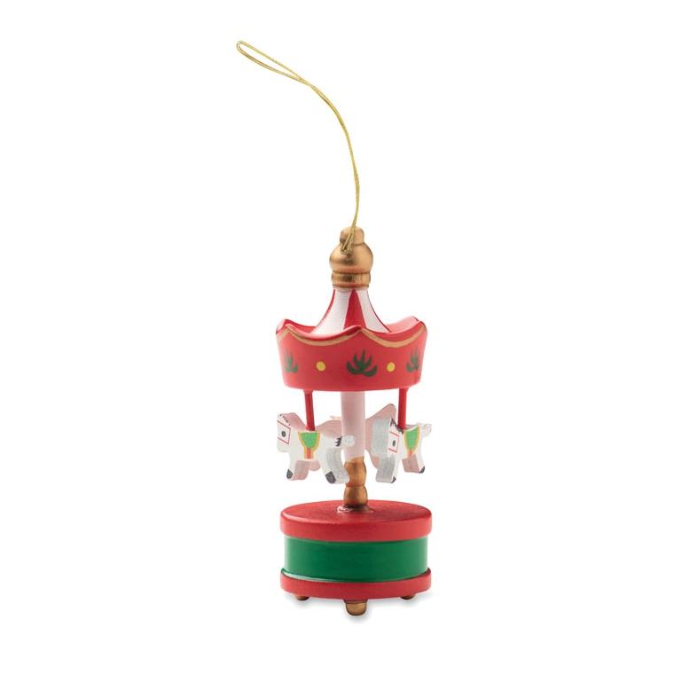 Ornament carusel din lemn Whirl Roșu
