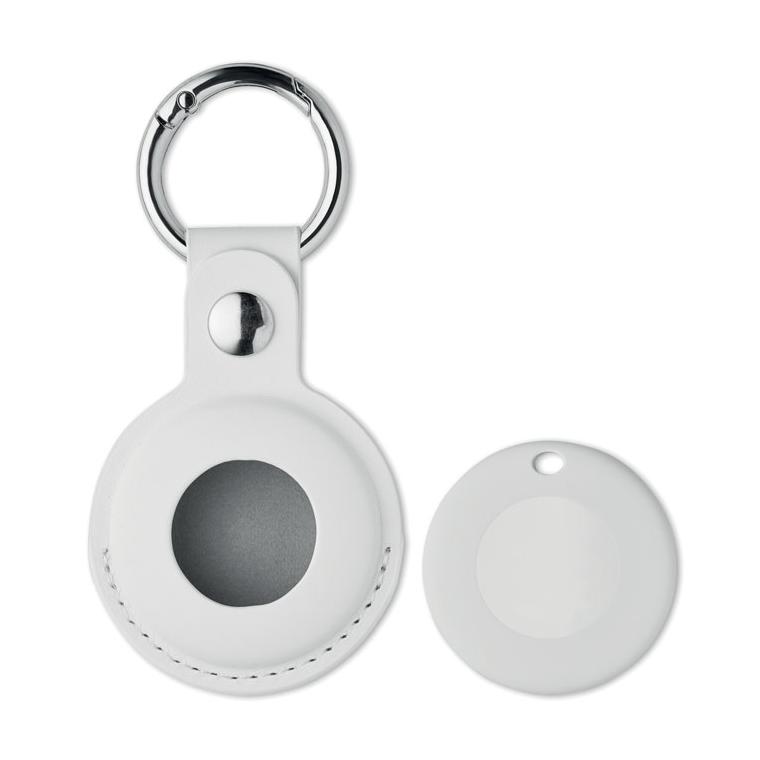 Localizator inteligent compatibil cu Find My, în husă din PU Lifemate In Pu Case Alb
