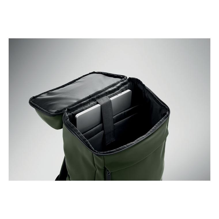 Rucsac din PU pentru laptop de 15 inch Boulder Verde Inchis