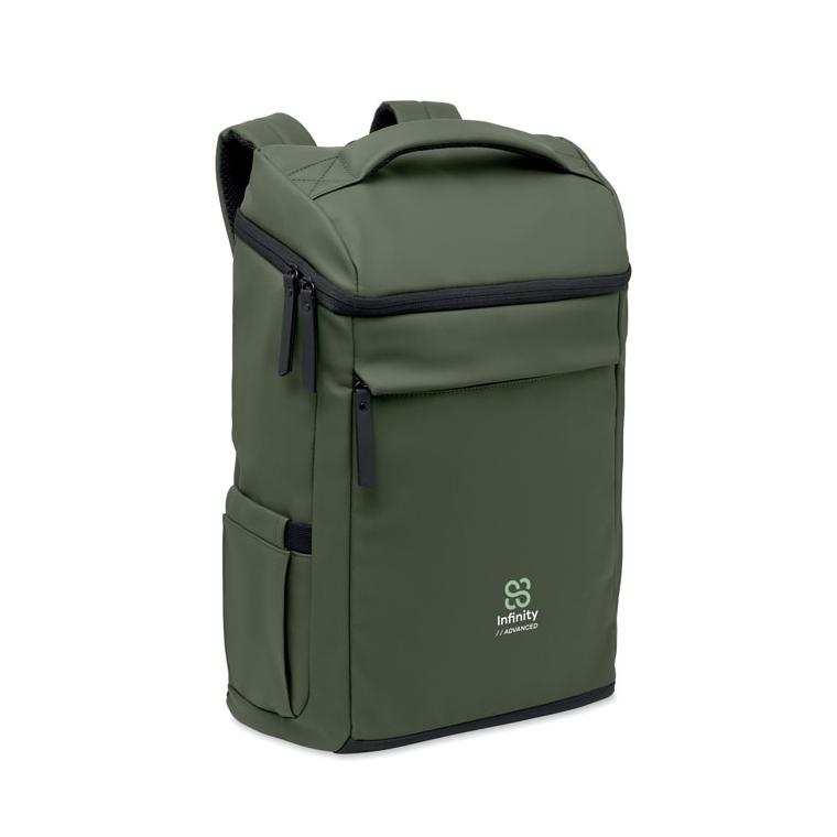 Rucsac din PU pentru laptop de 15 inch Boulder Verde Inchis