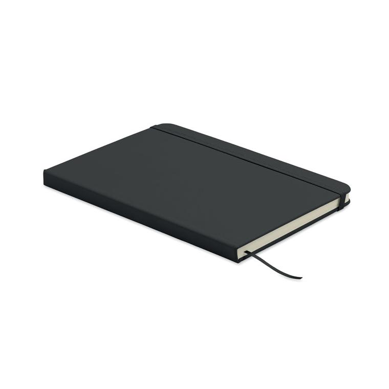 Caiet A5 cu copertă din PU reciclat Arcoloop Negru