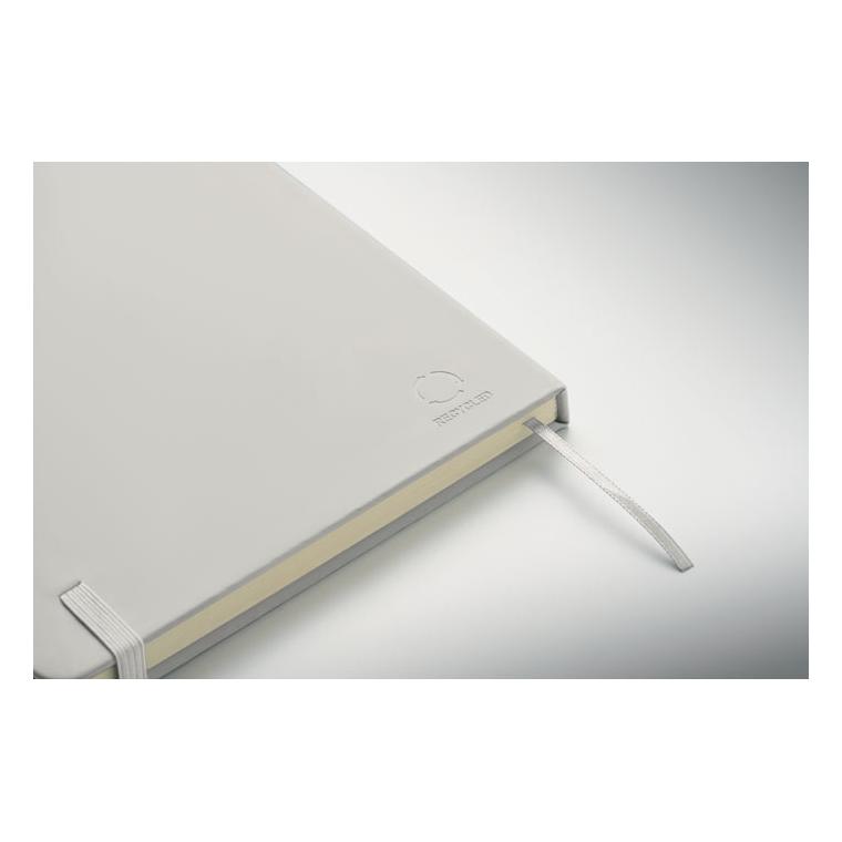 Caiet A5 cu copertă din PU reciclat Arcoloop Alb