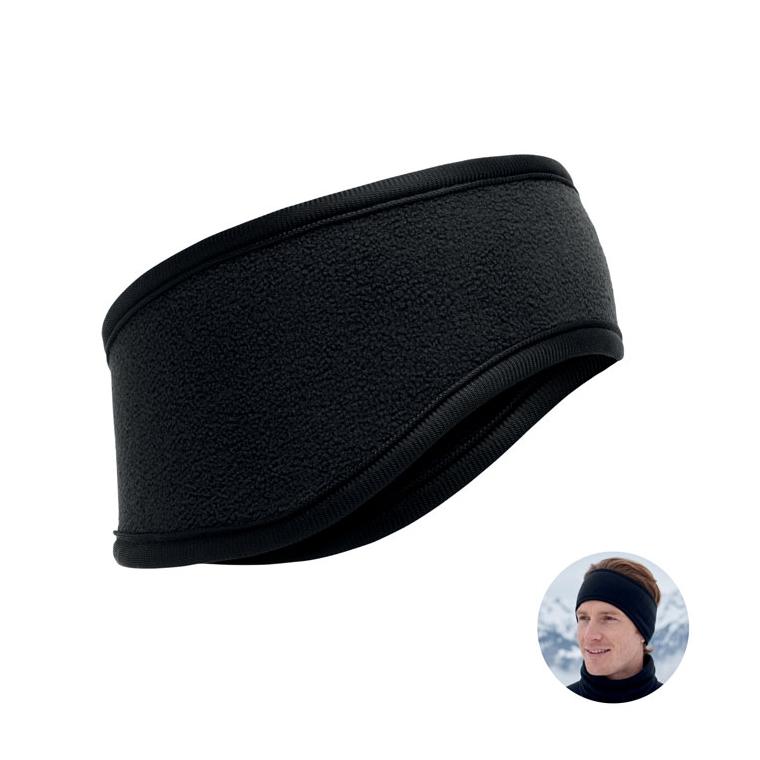 Bentiță din fleece Waves Negru