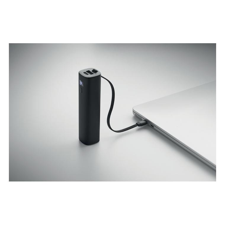 Baterie externă de 5000 mAh cu încărcare rapidă PD de 20 W Powertube Negru