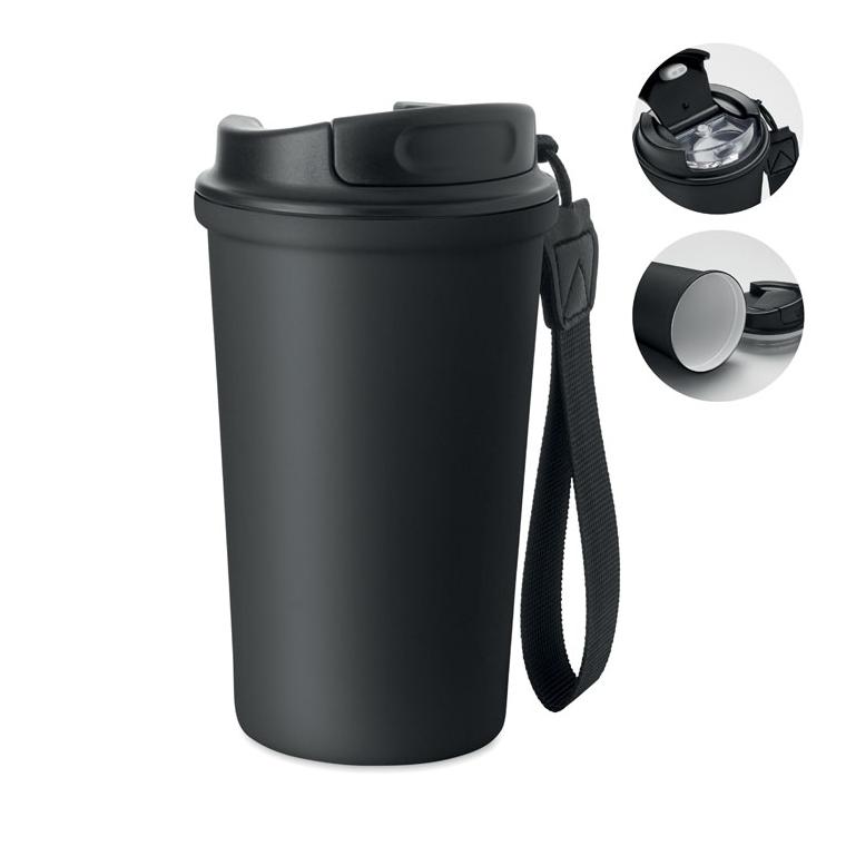 Pahar din oțel reciclat, 400 ml Nakano Negru