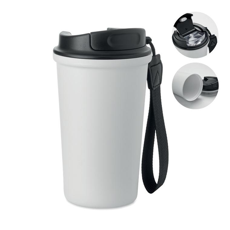 Pahar din oțel reciclat, 400 ml Nakano Alb