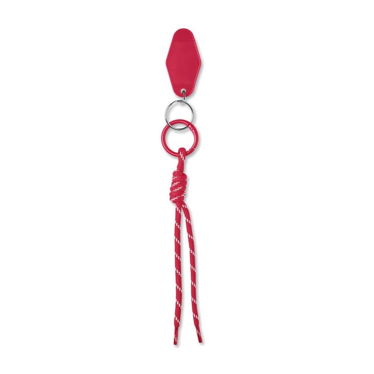Breloc cu etichetă și șnur împletit Keybraid Roșu