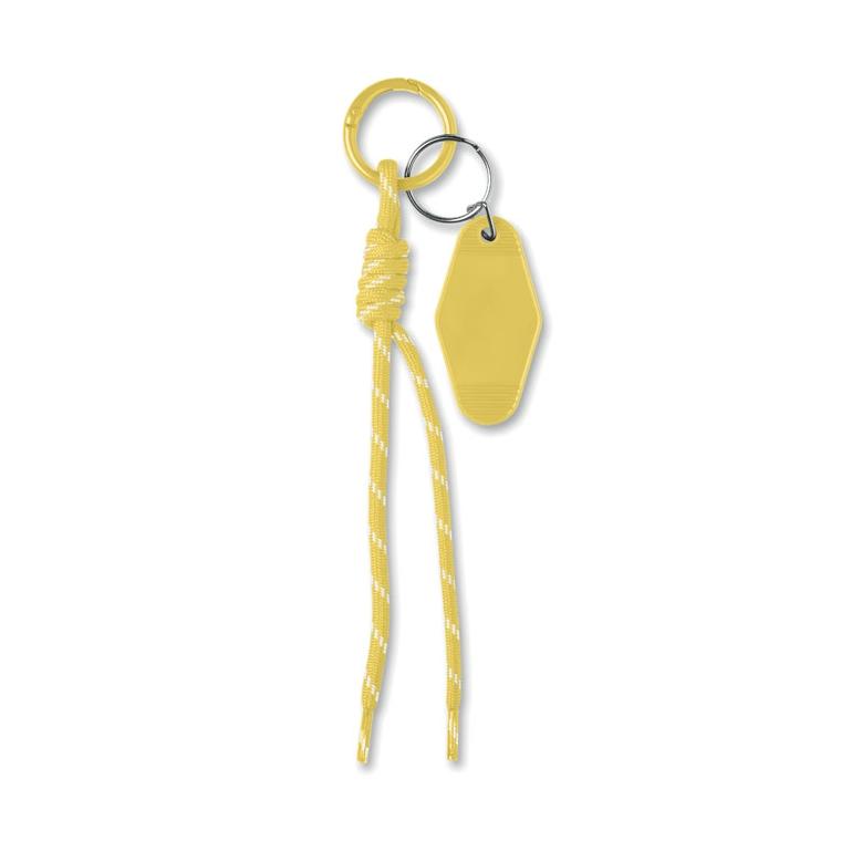 Breloc cu etichetă și șnur împletit Keybraid Galben