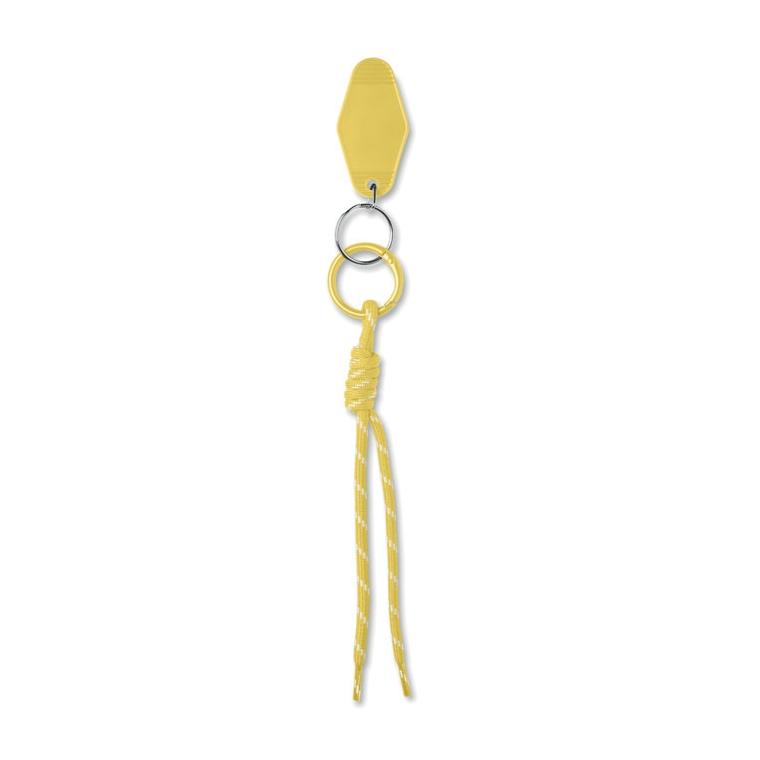 Breloc cu etichetă și șnur împletit Keybraid Galben