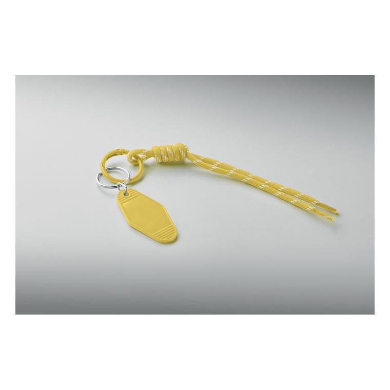 Breloc cu etichetă și șnur împletit Keybraid Galben
