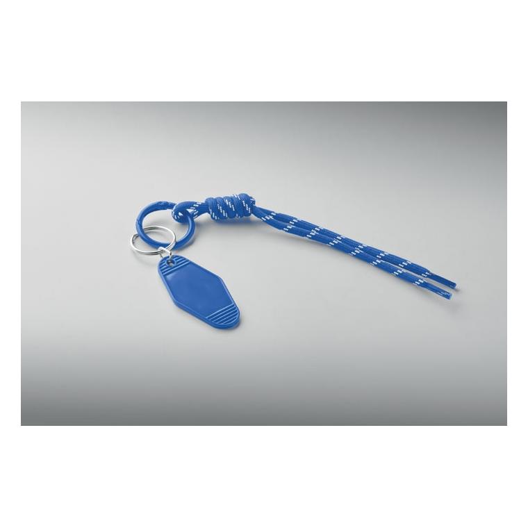 Breloc cu etichetă și șnur împletit Keybraid Albastru regal