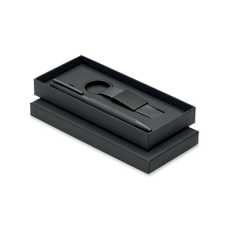 Set cu pix și breloc din PU Escri Set Negru