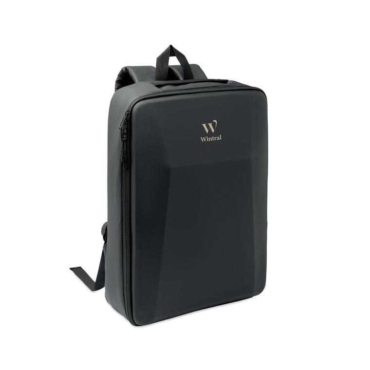 Rucsac cu carcasă rigidă din RPET pentru laptop de 15 inch Novix Negru