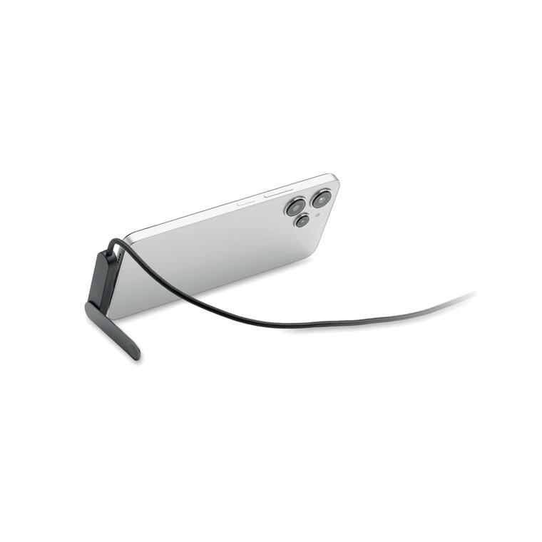 Suport pentru telefon cu cablu USB-C de 60 W Nifty Negru