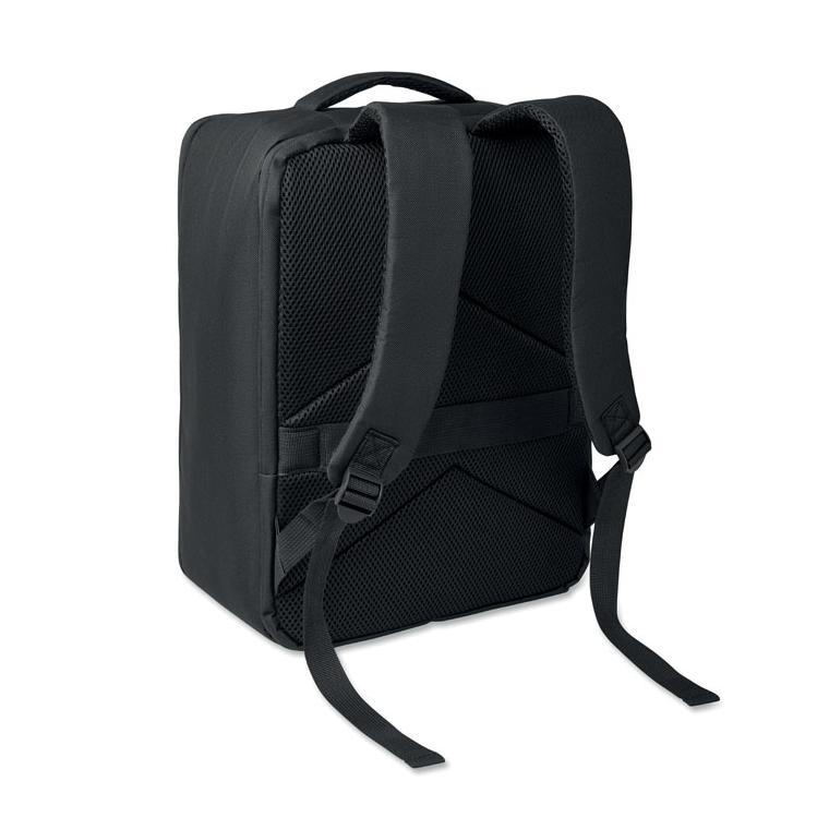 Rucsac din RPET cu compartiment pentru compresie sub vid, 18 l Cityflow Negru