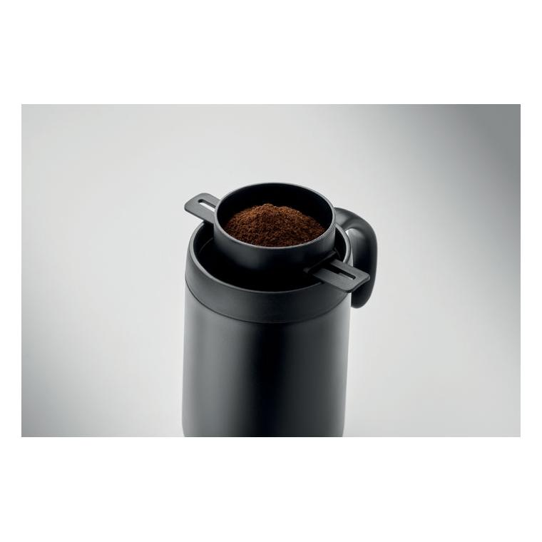 Cană termoizolantă cu filtru pentru cafea Cafetito Negru