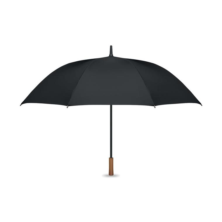 Umbrelă automată de 27 inch, cu mâner din lemn Rayna Negru