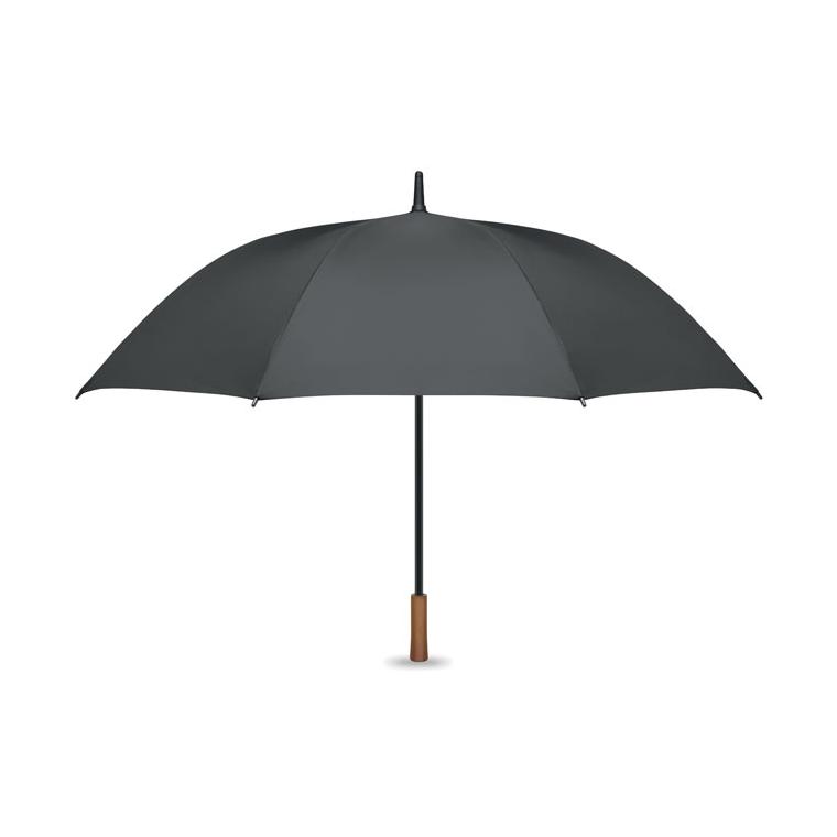 Umbrelă automată de 27 inch, cu mâner din lemn Rayna Gri închis