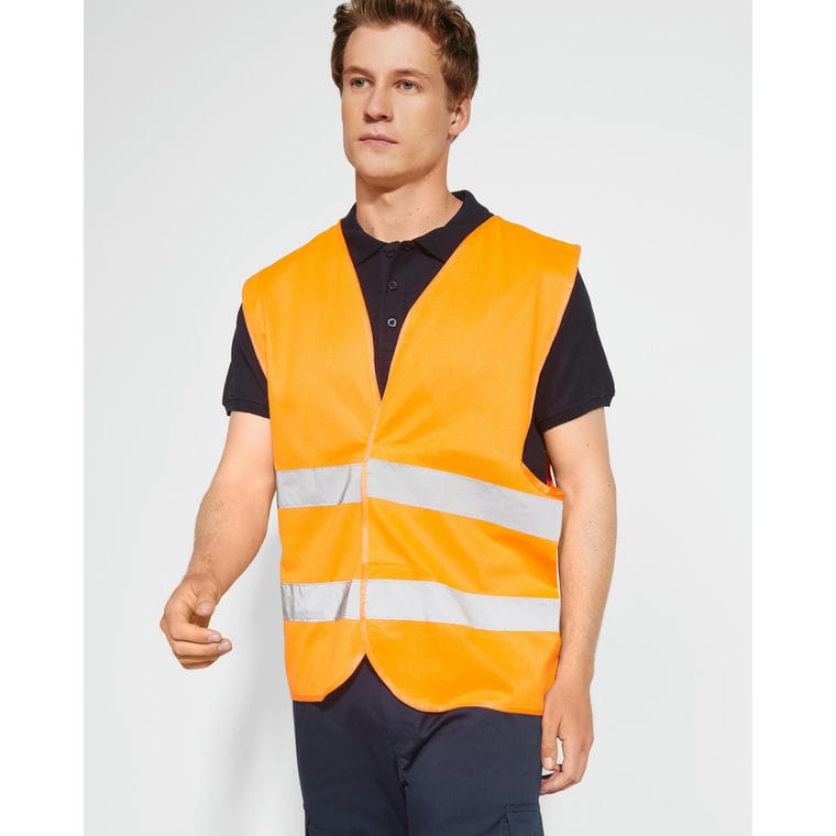 Vestă reflectorizantă SIRIO PORTOCALIU FLUORESCENT M-L