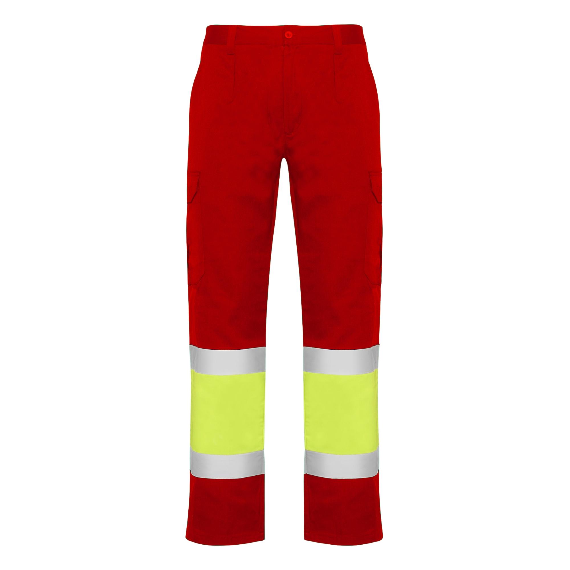 Pantaloni lungi cu bandă reflectorizantă NAOS ROJO LABORAL