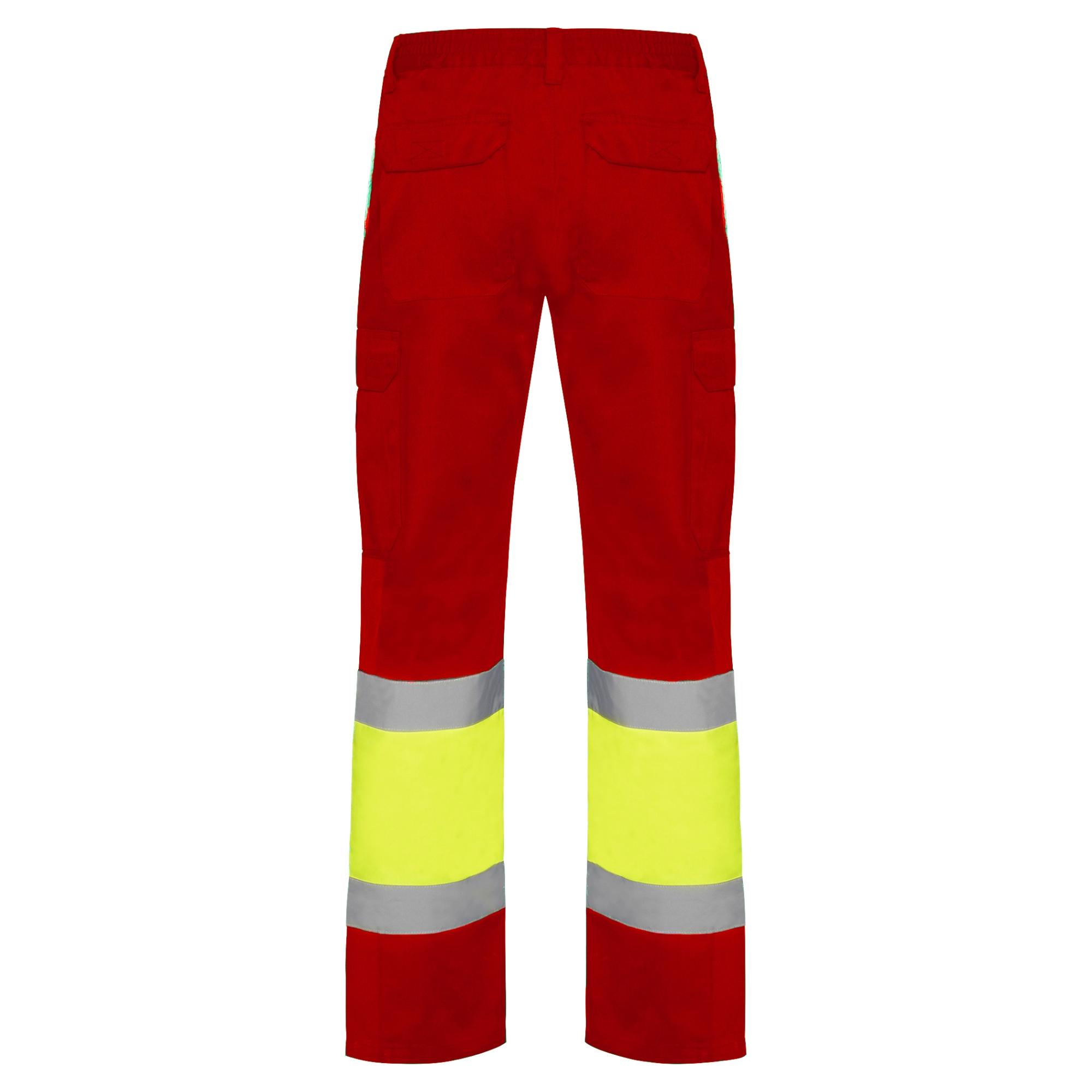Pantaloni lungi cu bandă reflectorizantă NAOS ROJO LABORAL GALBEN FLUORESCENT 48