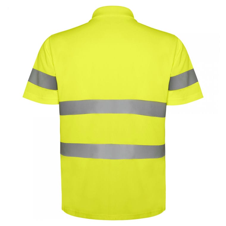 Tricou polo mânecă scurtă cu bandă reflectorizantă PolarIS GALBEN FLUORESCENT L