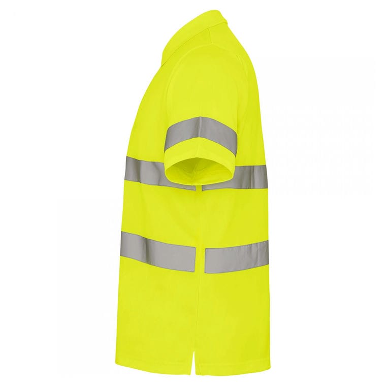 Tricou polo mânecă scurtă cu bandă reflectorizantă PolarIS GALBEN FLUORESCENT L