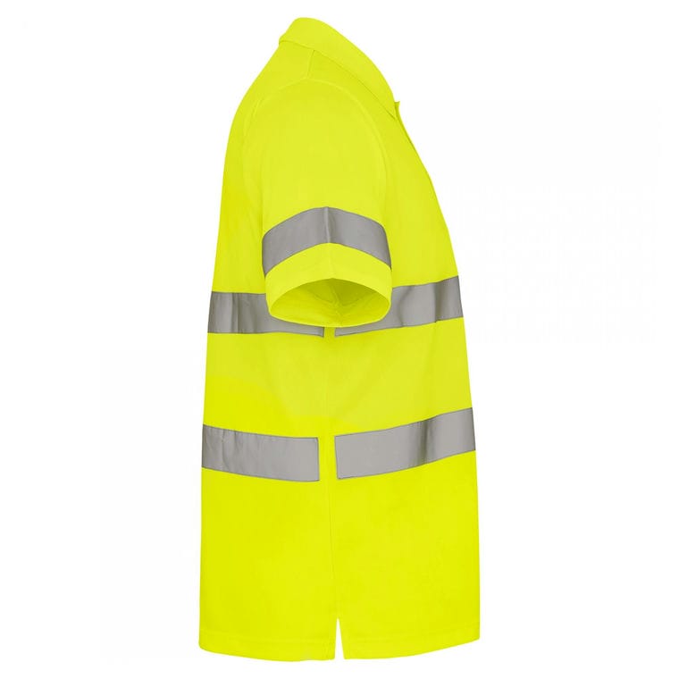Tricou polo mânecă scurtă cu bandă reflectorizantă PolarIS GALBEN FLUORESCENT L