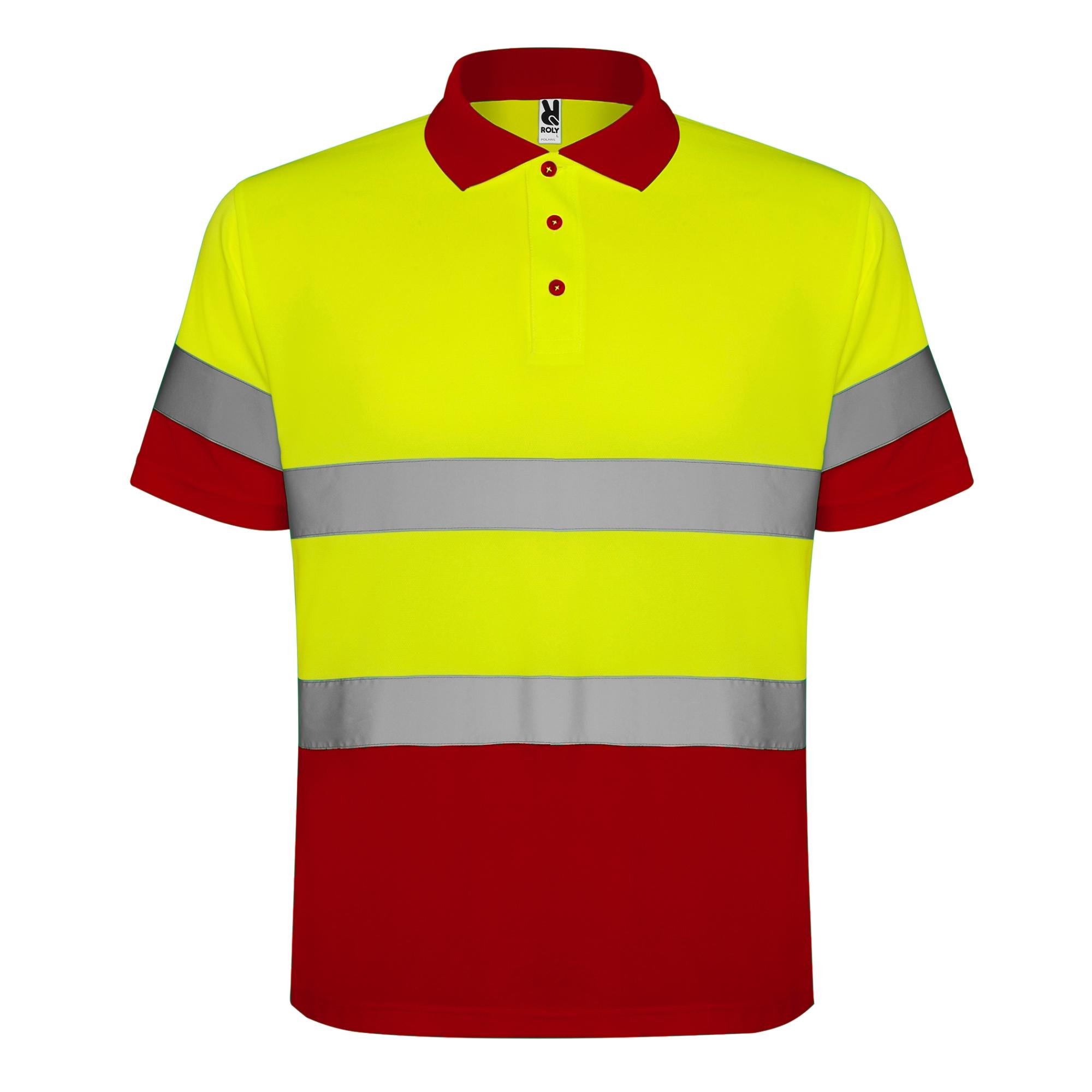 Tricou polo mânecă scurtă cu bandă reflectorizantă PolarIS ROJO LABORAL