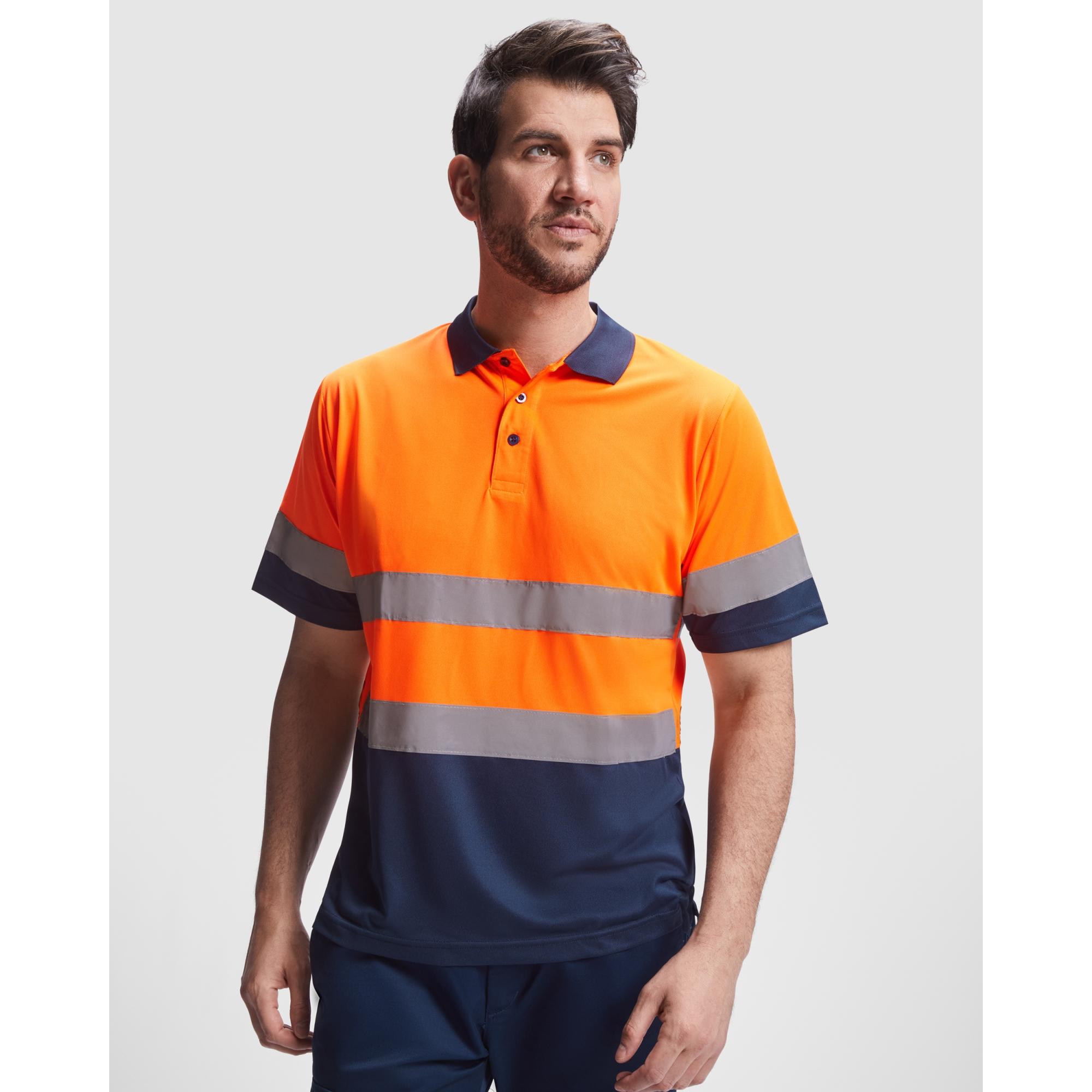 Tricou polo mânecă scurtă cu bandă reflectorizantă PolarIS GALBEN FLUORESCENT L