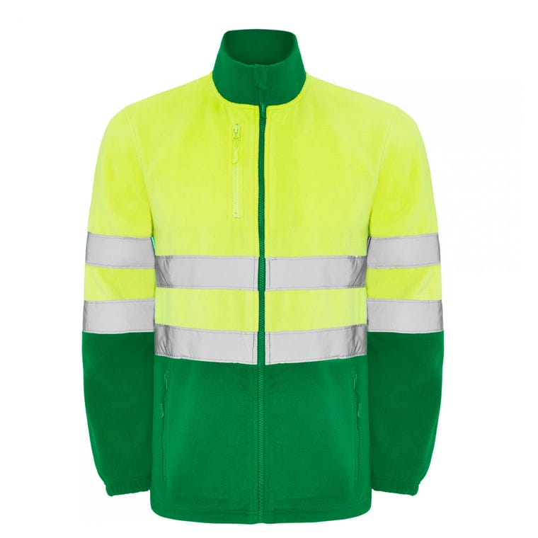 Jachetă din polar cu bandă reflectorizantă ALTAIR VERDE GRĂDINĂ