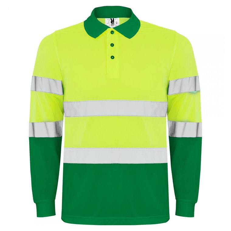 Tricou polo mânecă lungă cu bandă reflectorizantă PolarIS L/S VERDE GRĂDINĂ