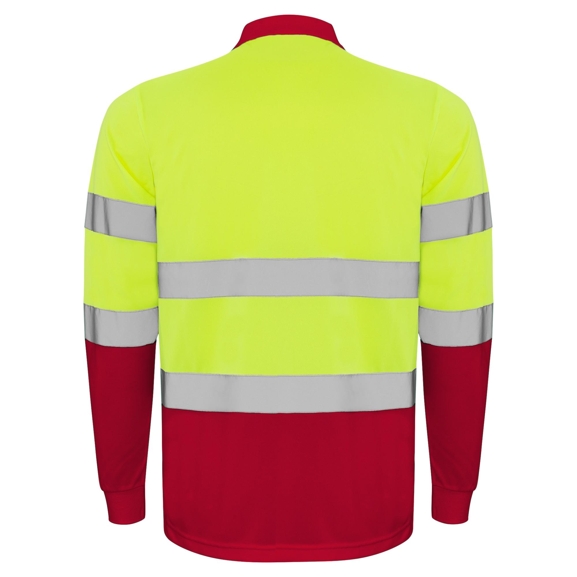 Tricou polo mânecă lungă cu bandă reflectorizantă PolarIS L/S ROJO LABORAL GALBEN FLUORESCENT M