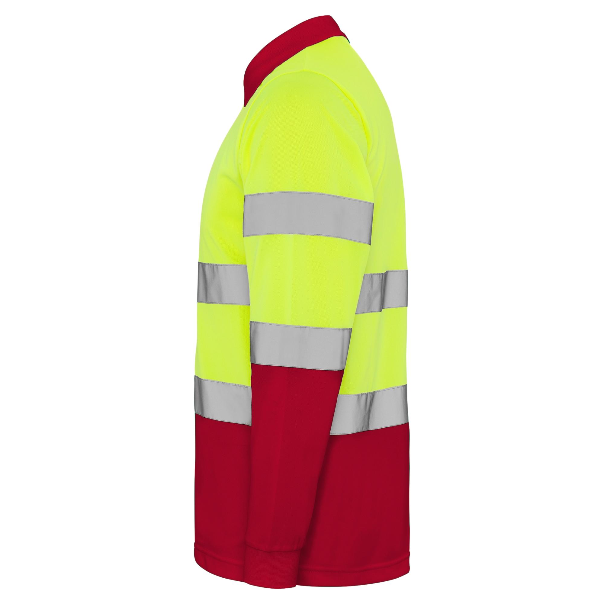 Tricou polo mânecă lungă cu bandă reflectorizantă PolarIS L/S ROJO LABORAL GALBEN FLUORESCENT M