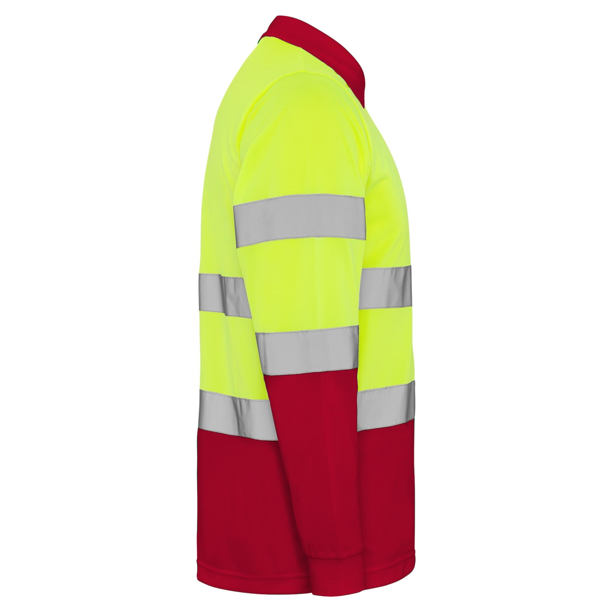 Tricou polo mânecă lungă cu bandă reflectorizantă PolarIS L/S ROJO LABORAL GALBEN FLUORESCENT M