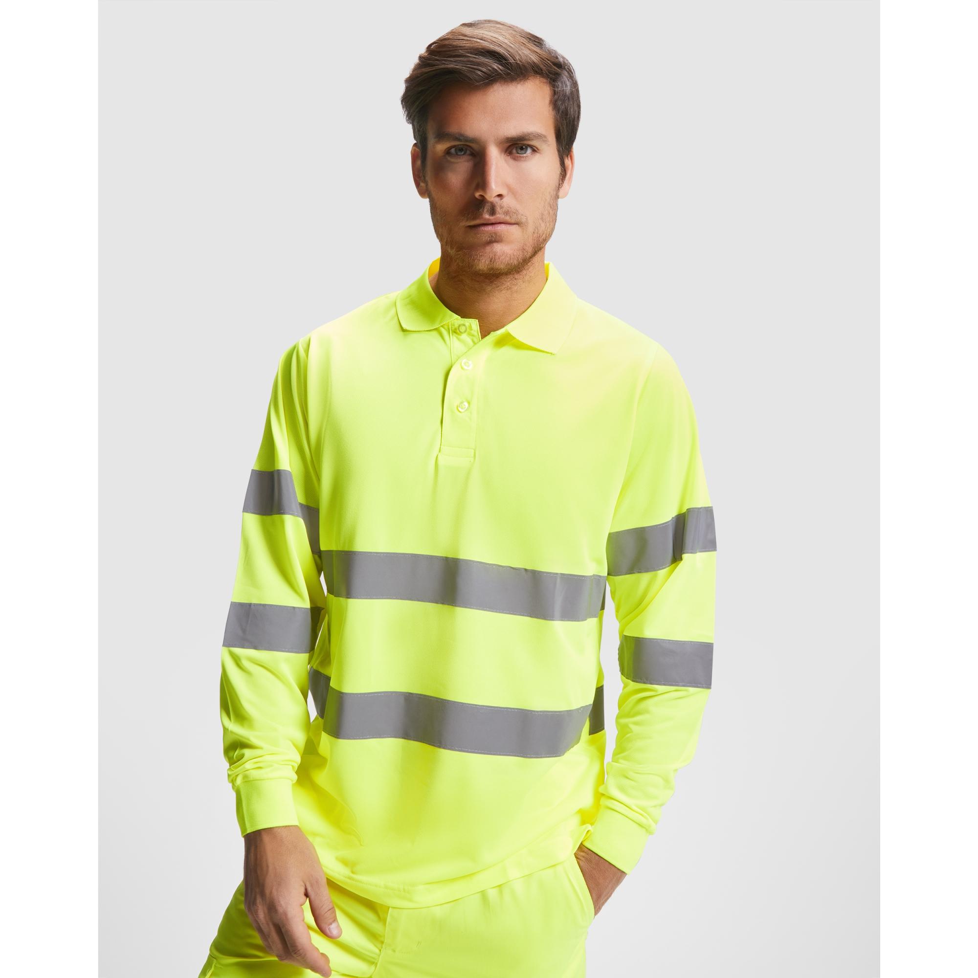 Tricou polo mânecă lungă cu bandă reflectorizantă PolarIS L/S GALBEN FLUORESCENT 3XL