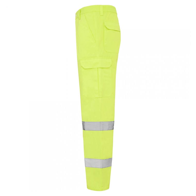 Pantaloni lungi cu bandă reflectorizantă ALFA GALBEN FLUORESCENT Mărime 38
